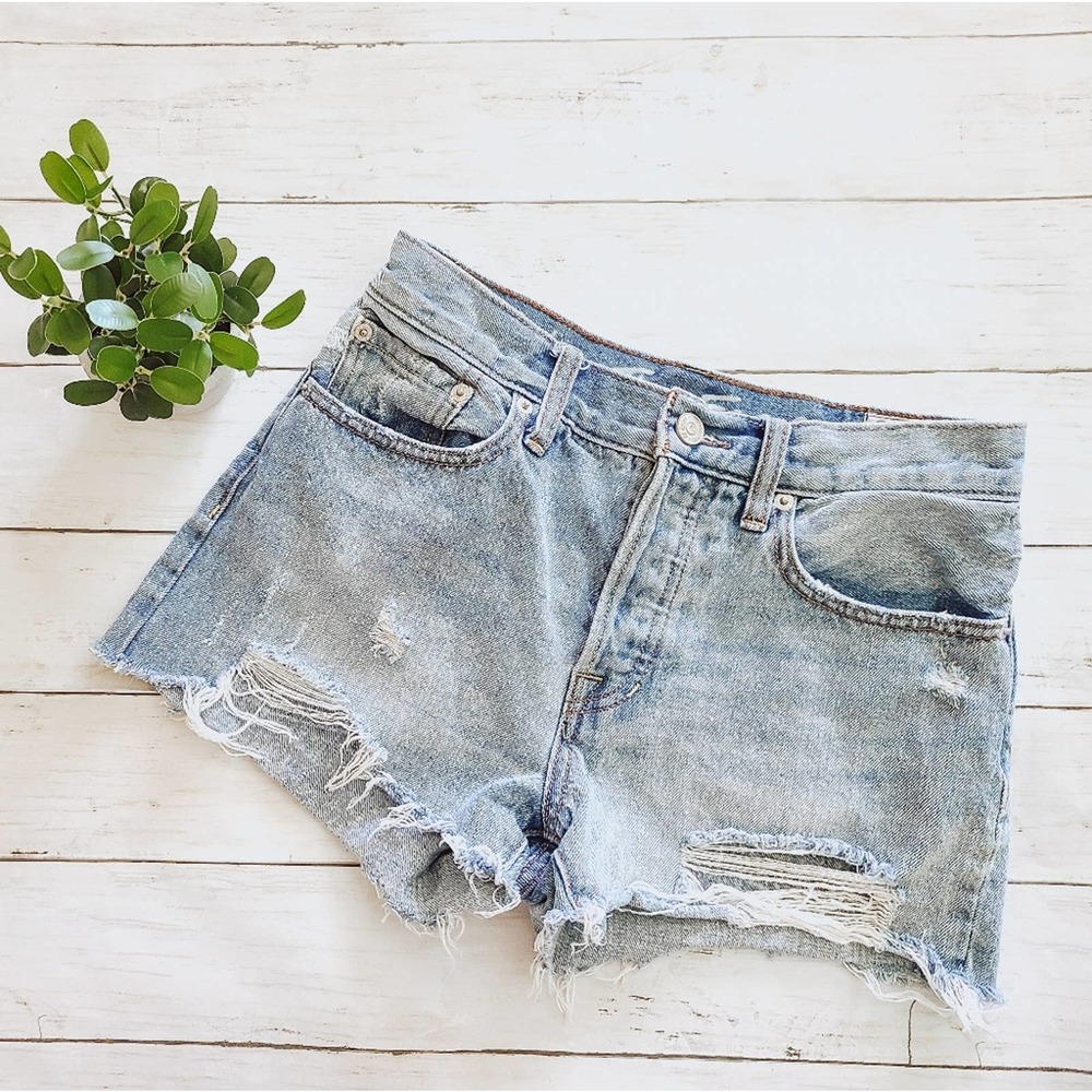 We the Free Mid Rise Distressed Shorts
